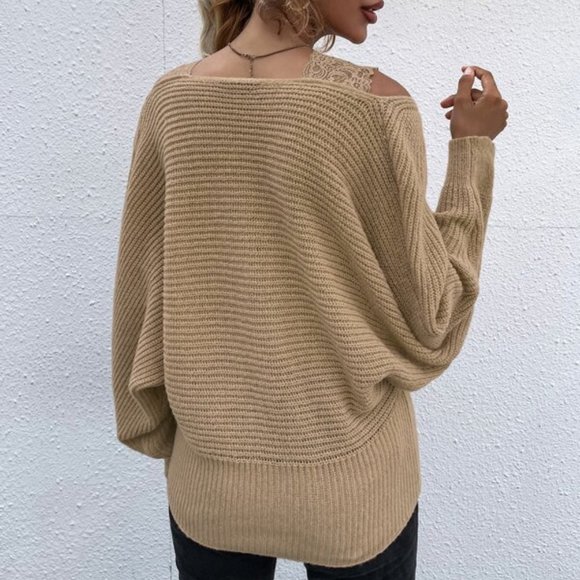 Feminine Lace detailed knit Sweater Top - Picture 5 of 6